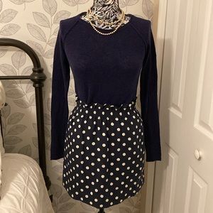 Bundle of Lilly Pulitzer Petrina long sleeve sweater and J. Crew polka dot skirt